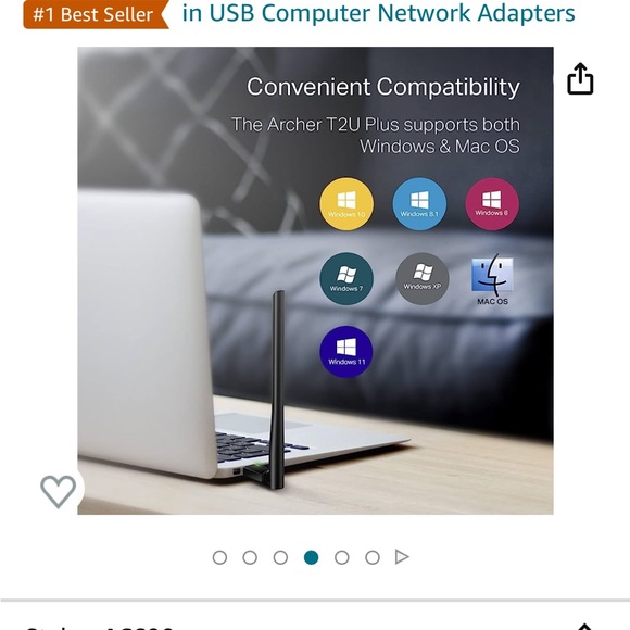 TP Link AC600 High gain wireless dual band USB Adapter- Archer T2U Plus- NWT - Picture 10 of 13